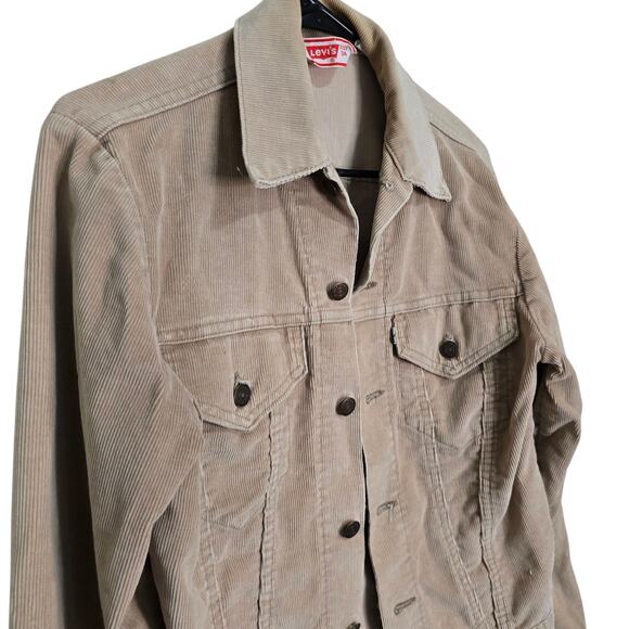 Vintage 70s Levi's Corduroy Trucker Jacket Size XS (34) Made in USA Pockets - Picture 3 of 11